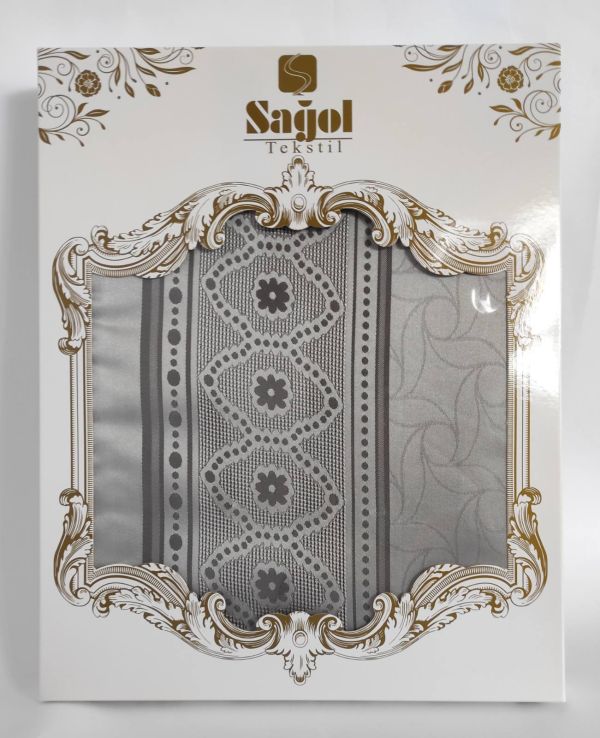 Скатертина Sagol тефлон 160x400 St-052 Grey в коробці *