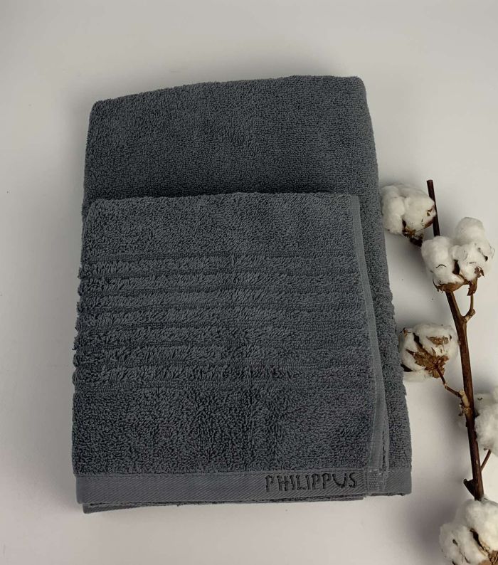 Набір рушників Philippus Collesium Cotton 2 шт Artemis Антрацит(ЕA121)