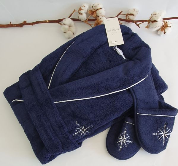 Халат чоловічий Maison D'or Marine Club Salyaka Lacivert S