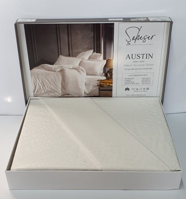 Постільна білизна Saheser Jacquard Vip Satin 200X220 Austin Ecru