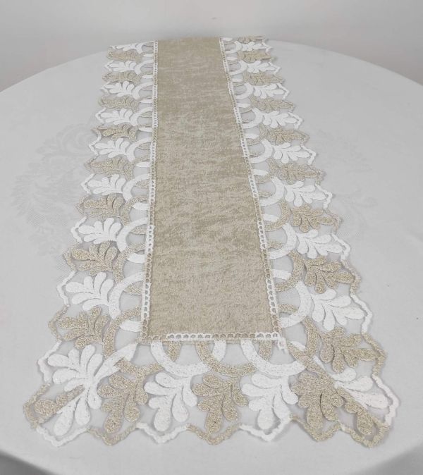 Доріжка велюрова Acme з мереживом 40*140 Amora Gold