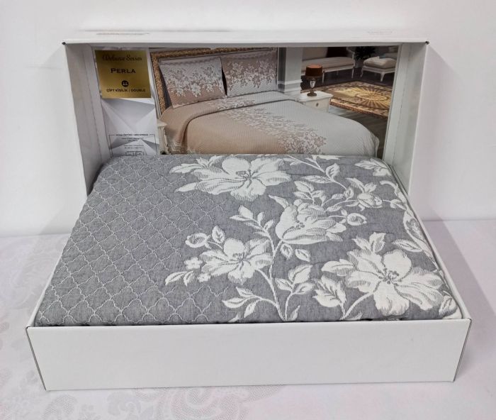 Покривало My Bed Жаккард 240x260 з наволочками Perla Grey
