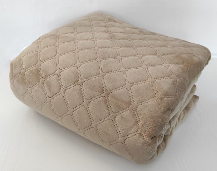 Покривало  ТЕП "ВЕЛЮР" 180*240см  Gold Beige Ромб круглий