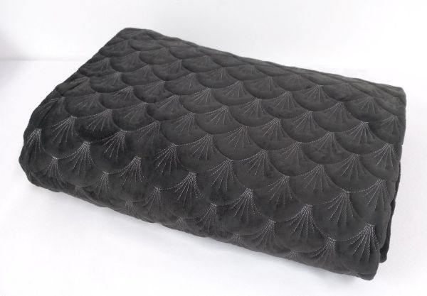 Покривало велюрове ракушка Model-11 220x240 Anthracite