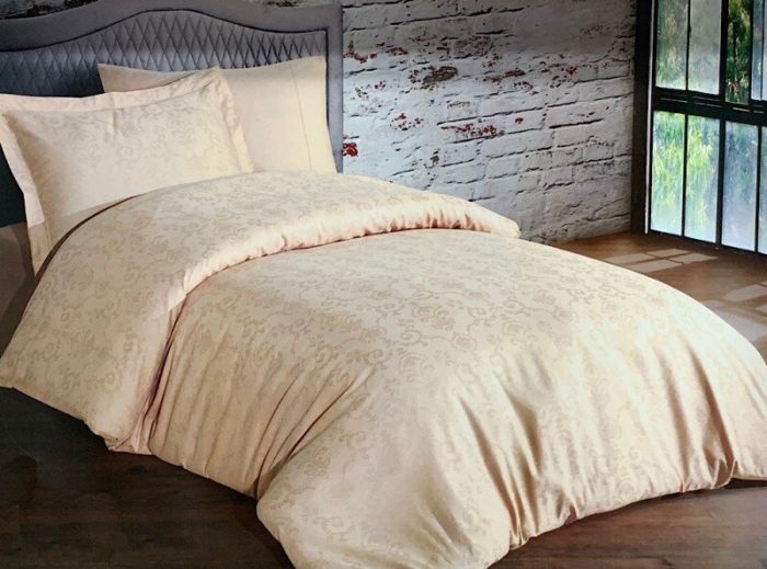 Постільна білизна Maison D'or сатин жаккард сімейна Mirabella Beige