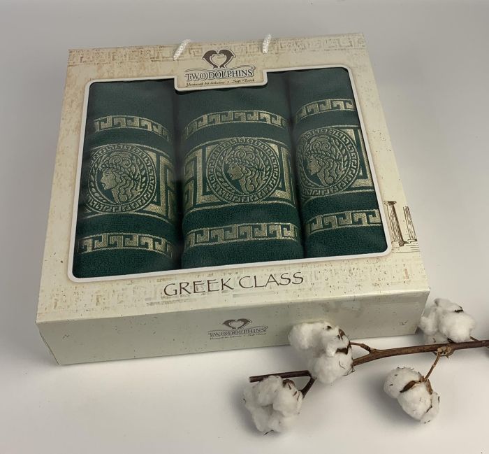 Набір рушників Two Dolphins 3 шт Greek Yesil(E703)