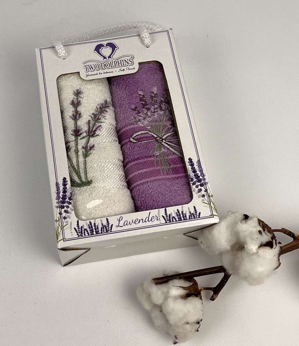 Набір кухонних рушників 2шт Two Dolphins 30x50 Lavender White-Lilac