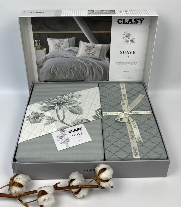 Постільна білизна CLASY ранфорс 200x220 см Suave V-5 Yesil