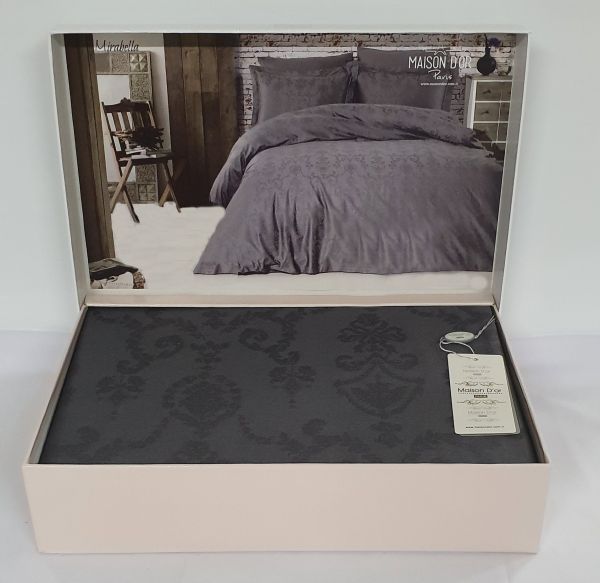 Постільна білизна Maison D'or сатин жаккард 160х220 Mirabella Anthracite