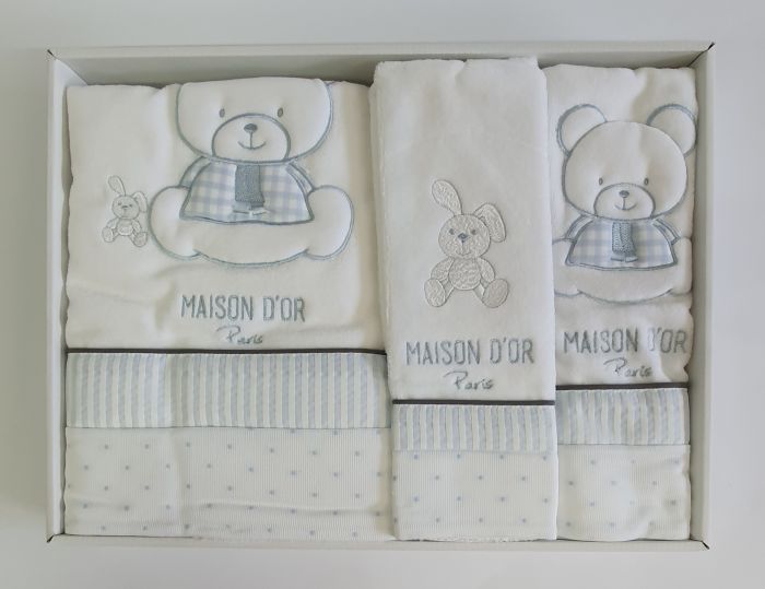 Рушники дитячі Maison D'or 3шт Bear Love Blue
