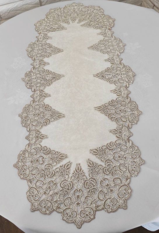 Доріжка велюрова Acme з мереживом 50*100 Queen Cream
