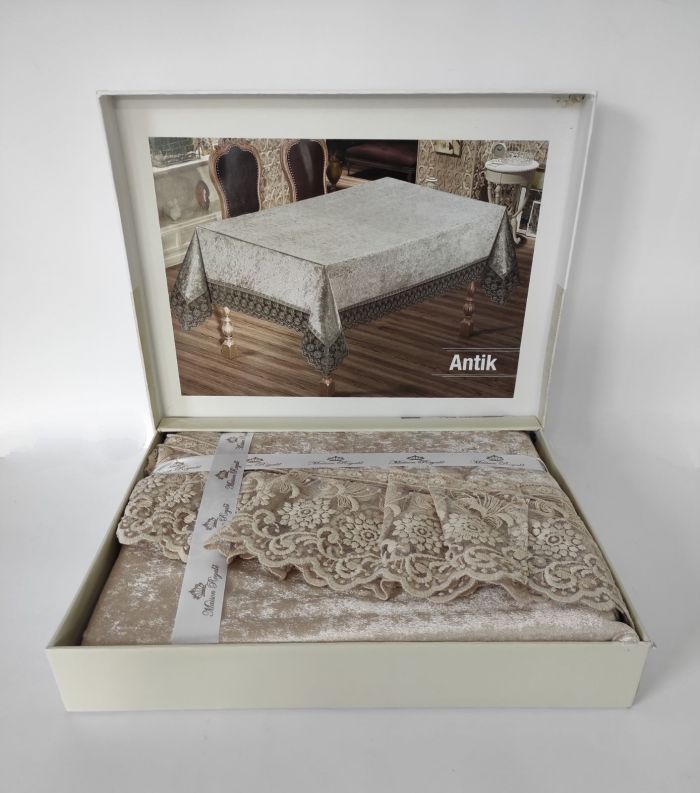 Скатертина Велюр Maison Royale 140x180 ovale Antik Cappucino