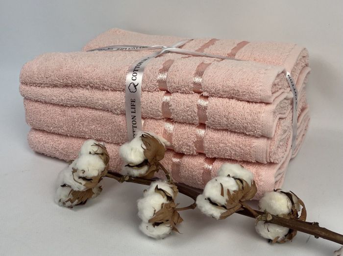 Набір рушників 4шт Cotton Life Рожева