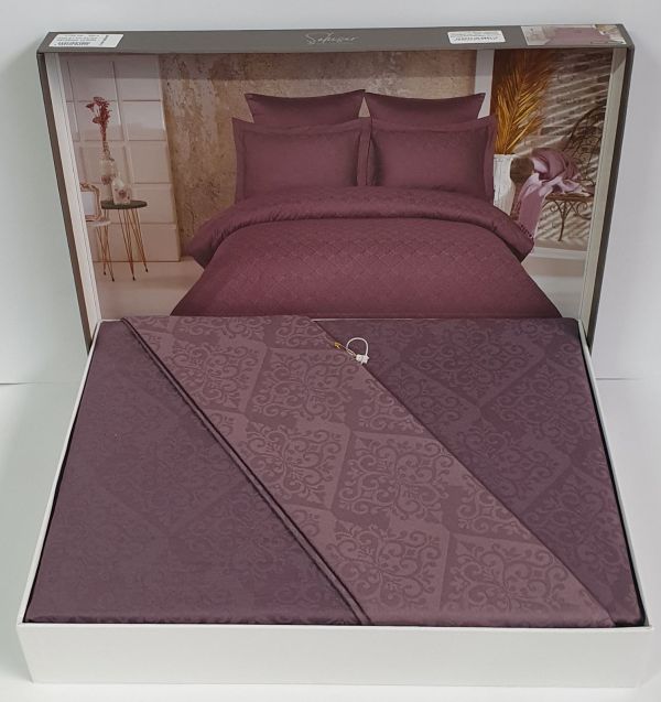 Постільна білизна Saheser Jacquard Vip Satin 200X220 Monogram(Damaks) Murdum