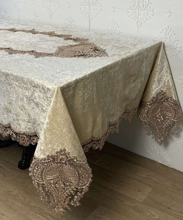 Скатертина Велюр Acme Tekstil 160x220 Payidar Gold PVS