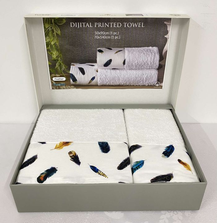 Набір махрових рушників Belizza 2шт Feather