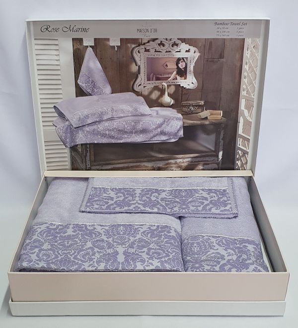 Рушники Maison D'or 3шт Rose Marine Lilac