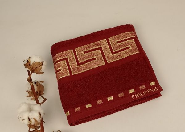 Рушник Philippus Collesium Cotton 50х90 Krinkil Greek Бордо (Е261)