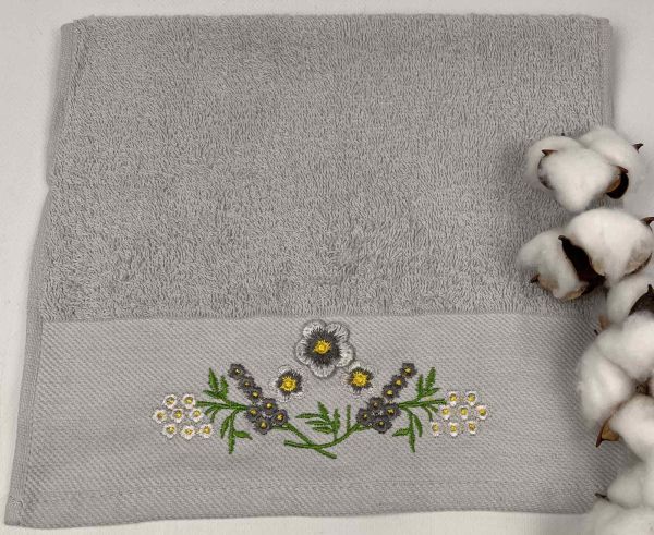 Махровий рушник Ma Me 30х50 Flowers 4 Gray