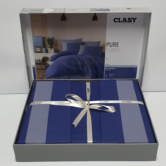 Постільна білизна CLASY ранфорс 200*220 см Pure Series V-3 Lazivert