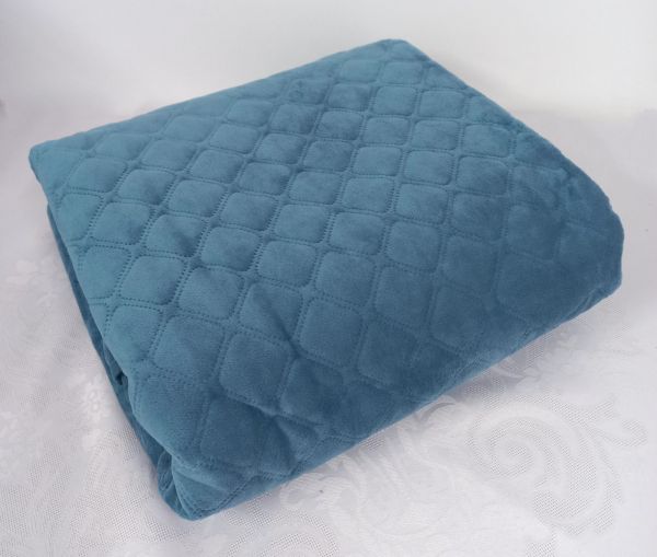 Покривало  ТЕП "ВЕЛЮР" 210*150см Blue  Ромб круглий