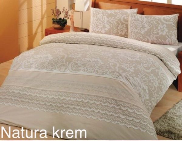 Постільна білизна Altinbasak ранфорс сімейна Natura krem