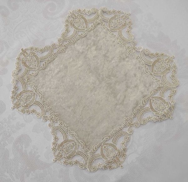 Серветка велюрова Acme з мереживом 40*40 Odin Cappicino