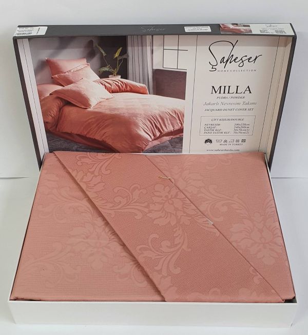Постільна білизна Saheser Jacquard Vip Satin 200X220 Milla Pudra