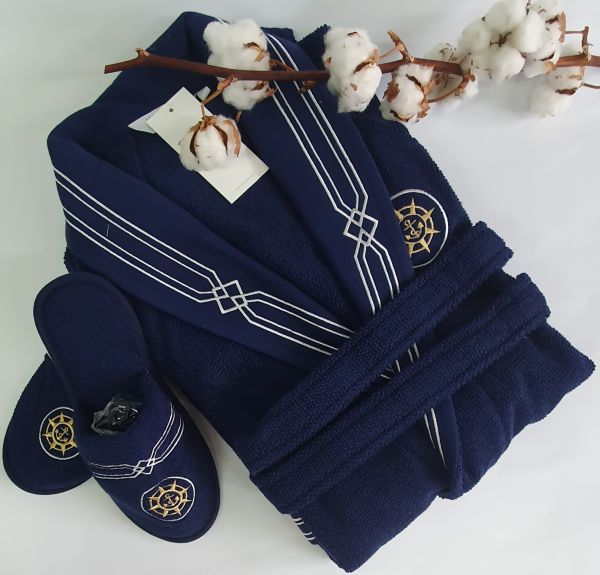 Халат чоловічий Maison D'or Elegance Marine Navi M