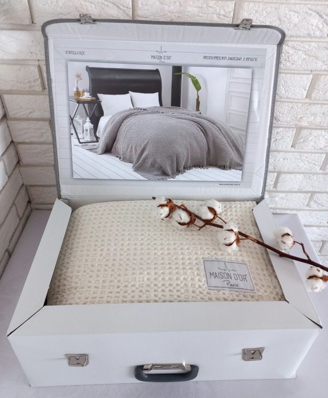 Покривало Maison D'or вафельне Emeline 240x260 Cream