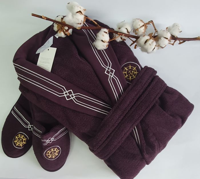 Халат чоловічий Maison D'or Elegance Marine Bordeaux S