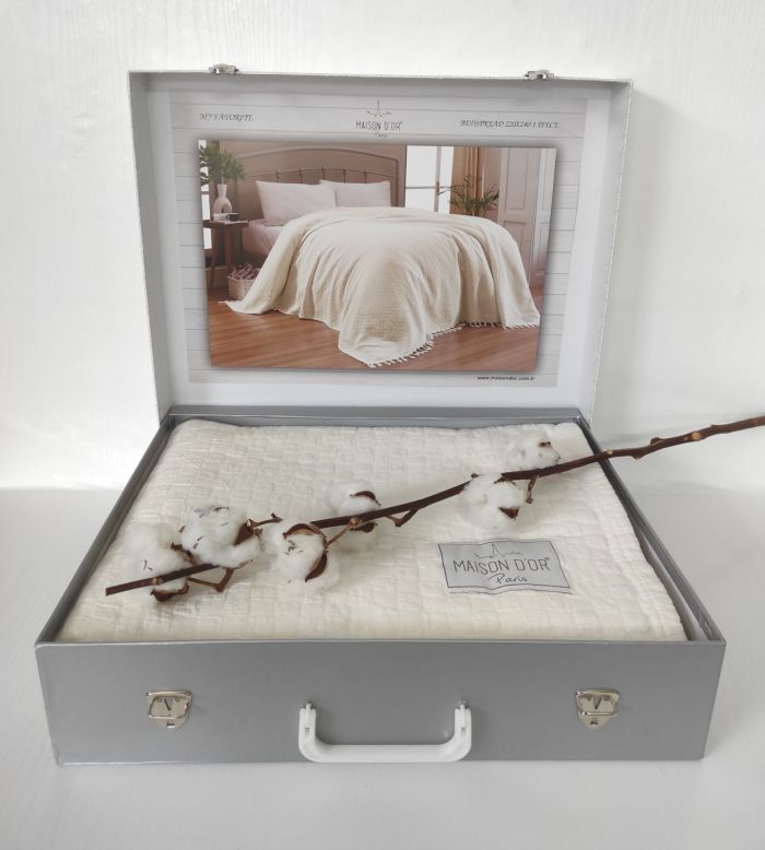 Покривало Maison D'or вафельне My Favorite 220x240 Ecru