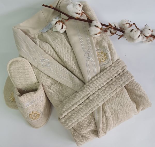 Халат чоловічий Maison D'or Elegance Marine Beige XL