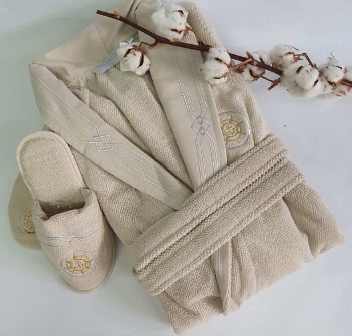Халат чоловічий Maison D'or Elegance Marine Beige XL