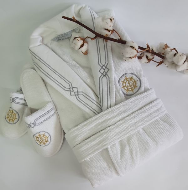 Халат чоловічий Maison D'or Elegance Marine White S