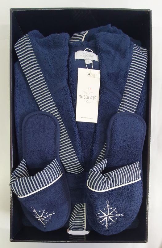 Халат чоловічий Maison D'or Marine Klub Navi Blu S
