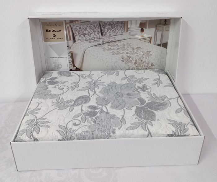 Покривало My Bed Жаккард 240x260 з наволочками Burulla Grey