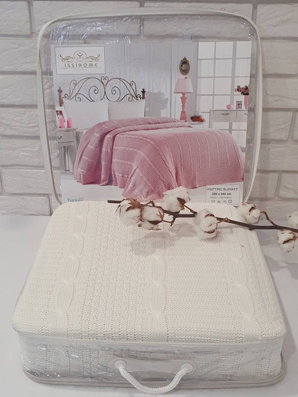 Плед вязаний Issihome  Cream 220х240