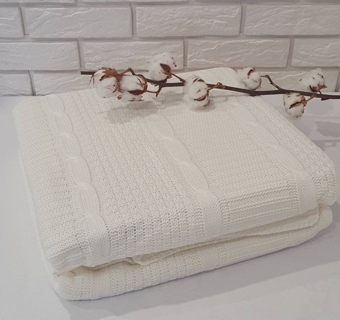 Плед вязаний Issihome  Cream 220х240