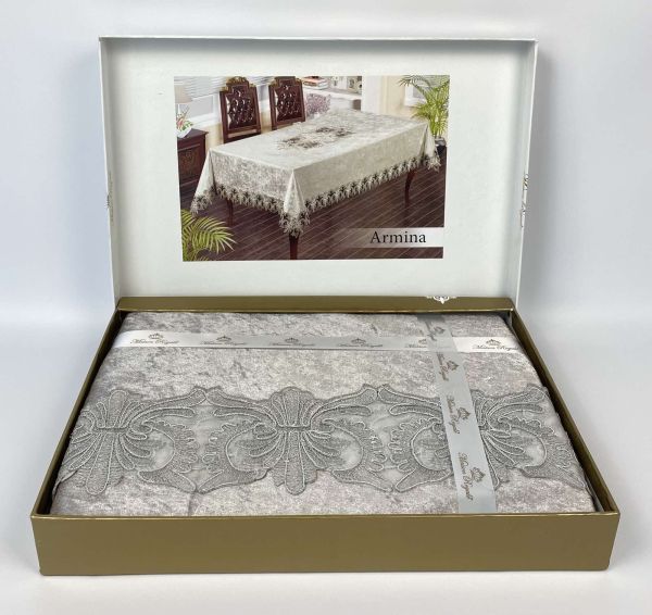 Скатертина Велюр Maison Royale 160x260 Armina Grey