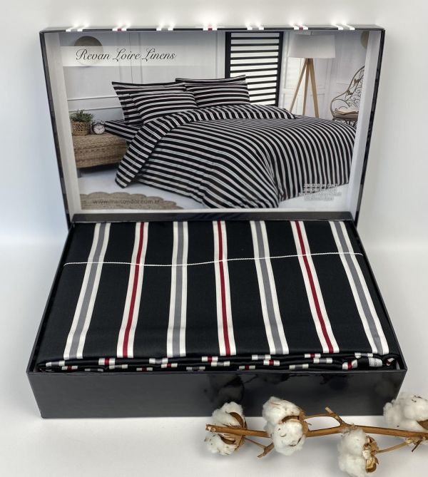 Постільна білизна Maison D'or сатин 200х220 Revan Loire Linens Antrasit