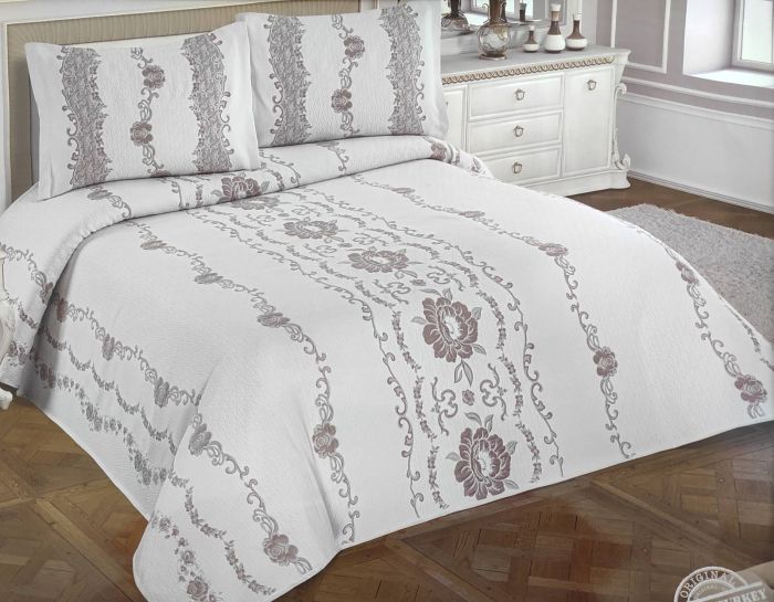 Покривало My Bed Жакард 240x260 з наволочками Ezgi Cappucino
