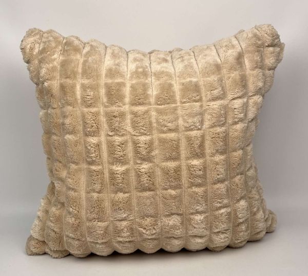 Наволочка велюрова "Клітка" 50x50 Light  Beige