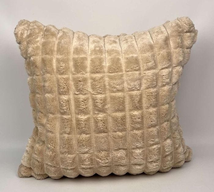 Наволочка велюрова "Клітка" 50x50 Light  Beige
