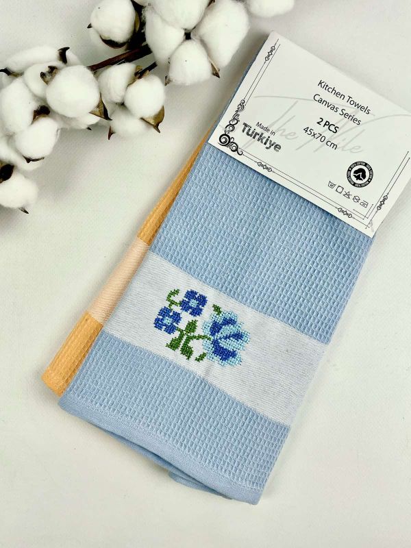 Набір вафельних рушників 2 шт Canvas Series Blue-Orange