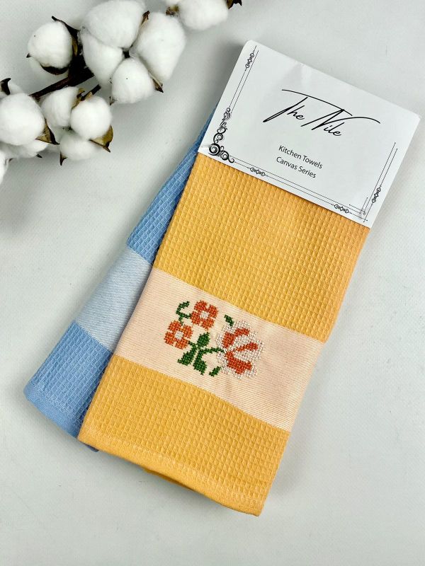 Набір вафельних рушників 2 шт Canvas Series Blue-Orange