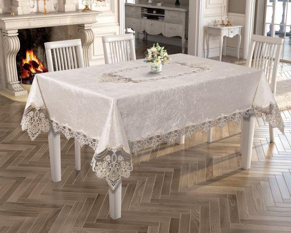 Скатертина Велюр Acme Tekstil 110x160 Melisa Krem