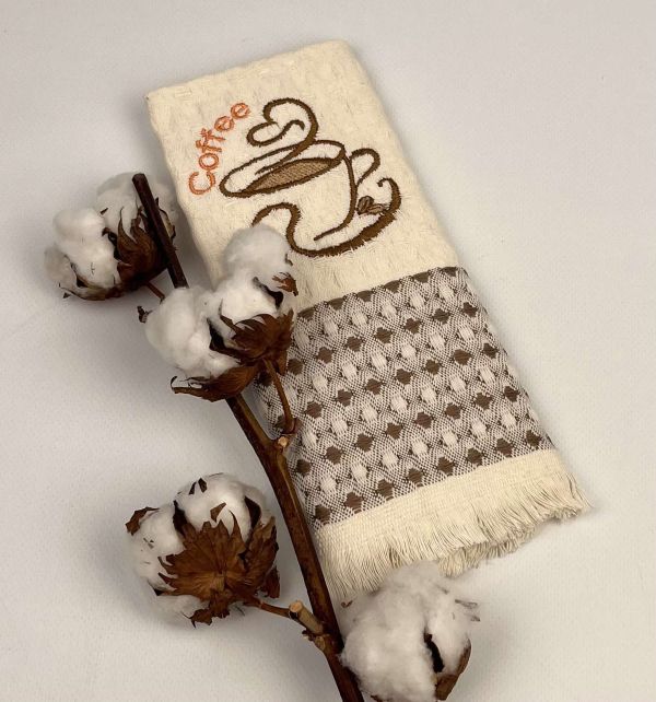 Вафельний кухнний рушник 45х65 Coffee Light Brown