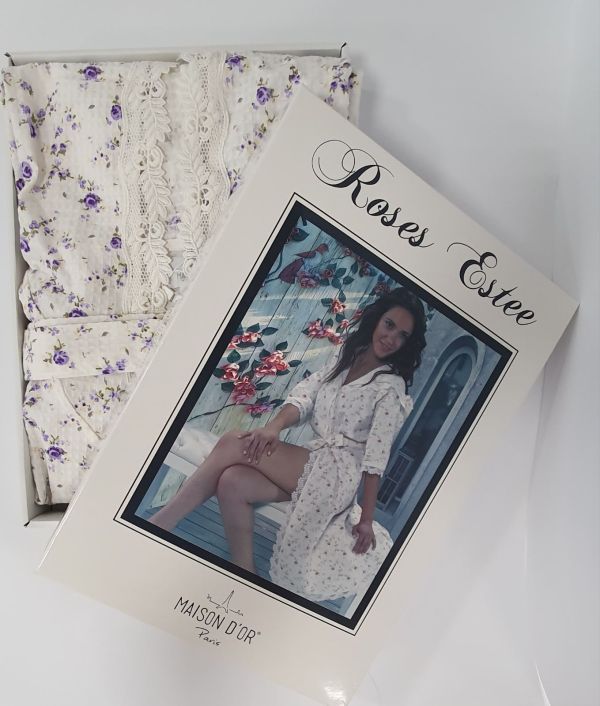 Халат жіночий Maison D'or Roses Estee Dark Lilac L