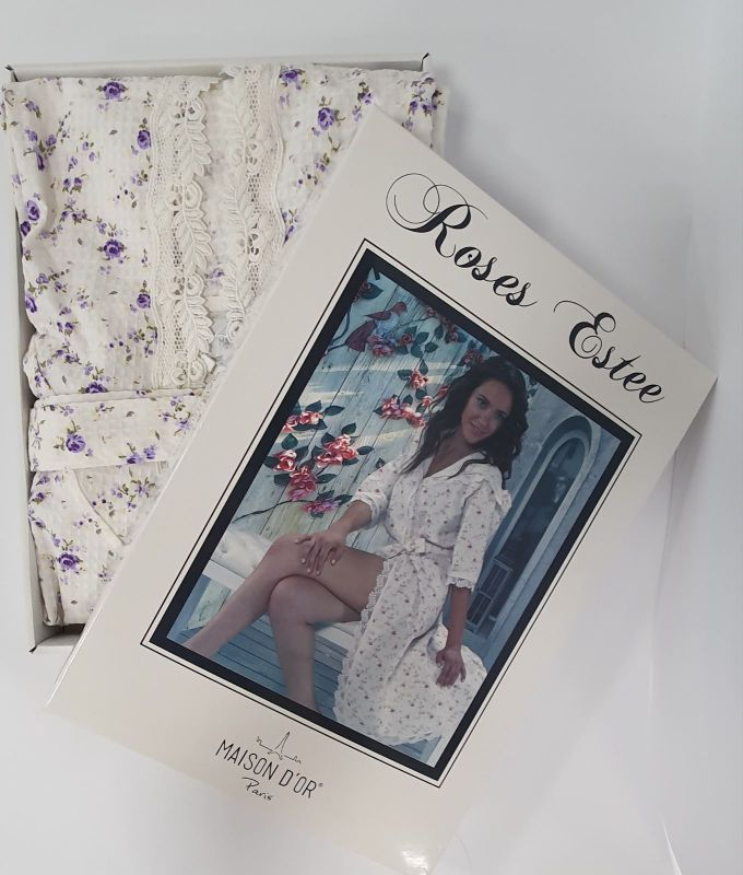 Халат жіночий Maison D'or Roses Estee Dark Lilac L